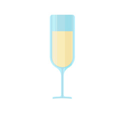 Glass of champagne. Vector illustration isolated on white backgraund
