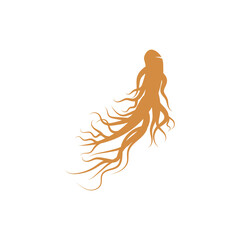 Ginseng Wave Logo Template vector symbol