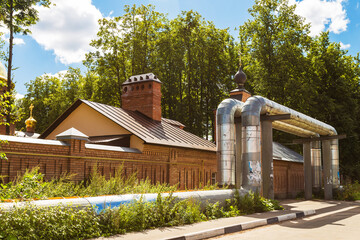 Large central heating pipes