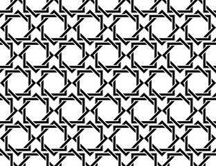 Naklejka premium Abstract geometric pattern. A seamless vector background. White and black ornament. Graphic modern pattern. Simple lattice graphic design