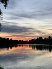 Fototapeta premium sunset over the river