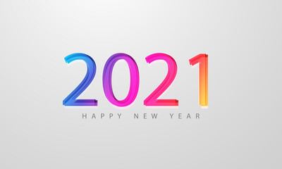2021 Happy New Year Colorful background congratulations and cards.