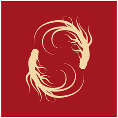Obraz na płótnie Canvas Ginseng Wave Logo Template vector symbol