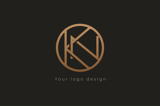 Abstract initial letter K and N logo, usable for branding and business logos, Flat Logo Design Template, vector illustration