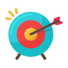 Target icon An arrow that is placed in the middle of the target. Business goal concept.