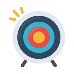 Target icon An arrow that is placed in the middle of the target. Business goal concept.