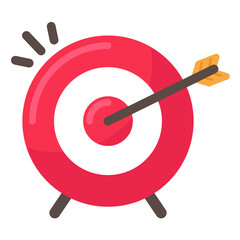 Target icon An arrow that is placed in the middle of the target. Business goal concept.