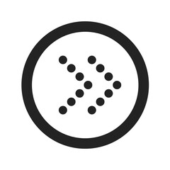 Black arrow icon pointing forward direction.