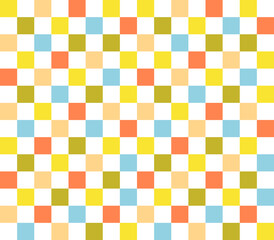 Japanese Colorful Checkered Vector Seamless Pattern