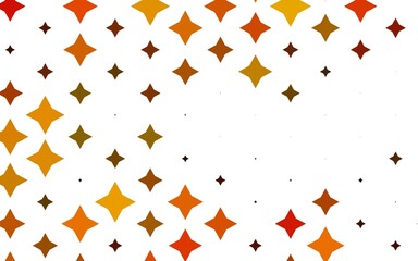 Obraz premium Light Orange vector pattern with christmas stars.