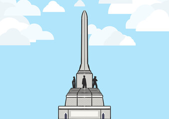 The Victory Monument with blue sky.