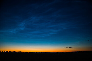 Sunset with starting noctilucent near Prague