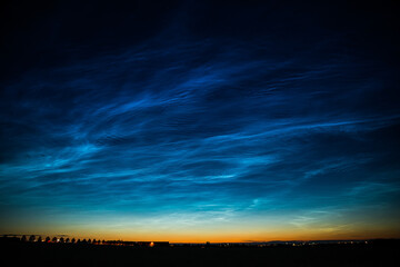 Noctilucent in summer above Prague in 2020, July 5th