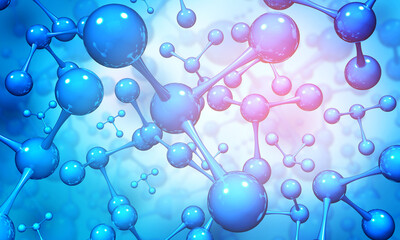 Abstract molecule background. 3d illustration.