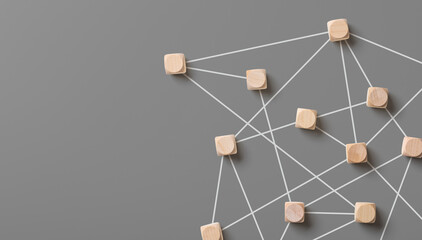 Abstract social network on a gray background