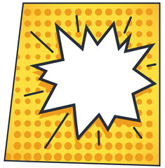 Comic book speech bubble burst with copy space