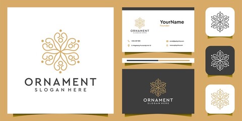 Feminine ornament logo and business card set