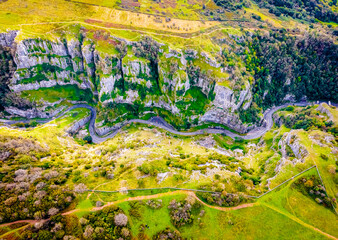 View of Cheddar Gorge in England