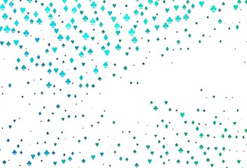 Light Blue, Green vector pattern with symbol of cards.