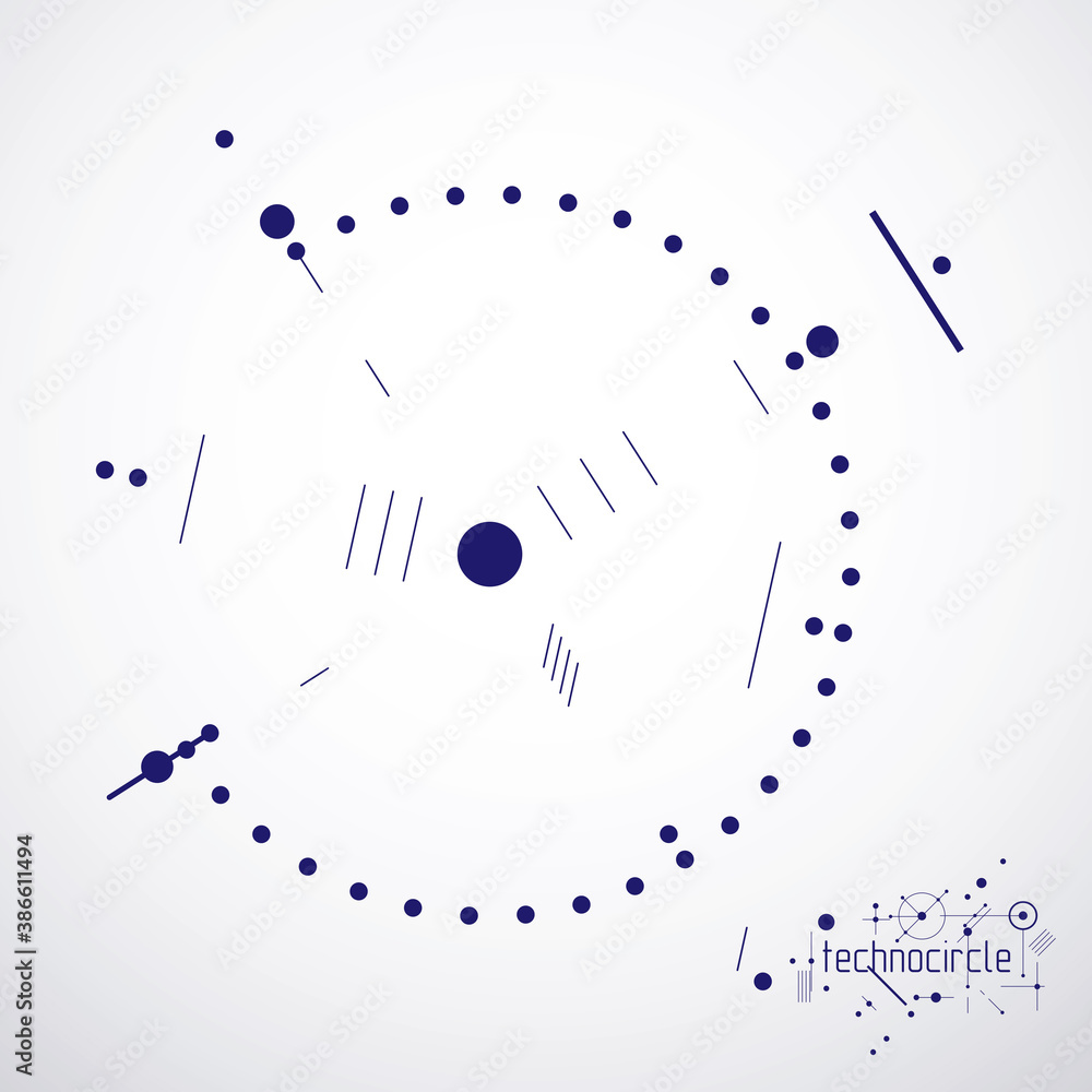 Poster engineering technology vector wallpaper made with circles and lines. technical drawing abstract back
