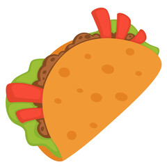 Mexican street food with meat and veggies vector