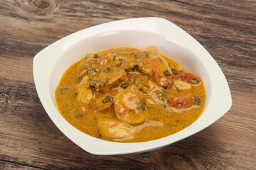 Traditional thai curry chicken soup
