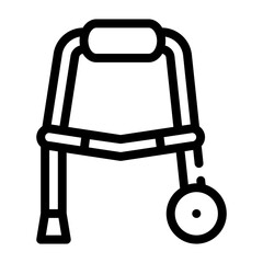 walker for old human line icon vector illustration