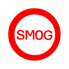 Smog road sign with a white background