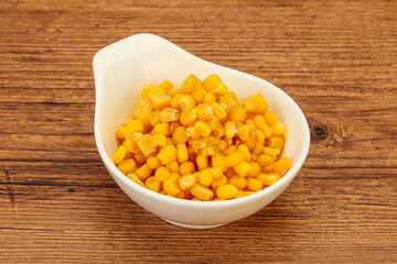 Sweet corn seeds in the bowl