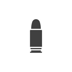 Handgun Ammunition vector icon. filled flat sign for mobile concept and web design. Pistol bullet glyph icon. Symbol, logo illustration. Vector graphics