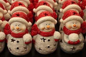 Aalsmeer, the Netherlands - November 7th 2018: Christmas decorations, snowmen