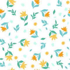 Fototapeta na wymiar Cute pattern in small flower. Small colorful flowers. White background. Ditsy floral background. The elegant the template for fashion prints.