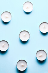 pattern of candles on a blue background