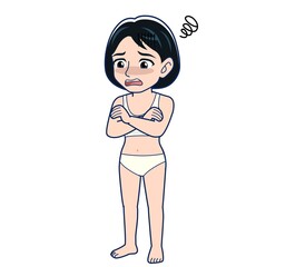 Young woman in green work clothes