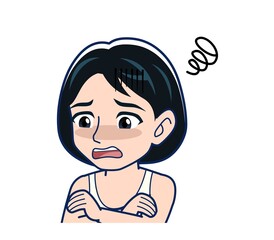 Young woman in green work clothes