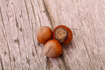 Hazelnut heap isolated over background