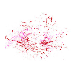 Red ink splashes on white background. Eps 10 vector illustration.