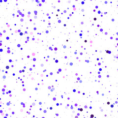 Seamless vector chaotic dots elements pattern. Abstract purple hexagon spots on white background. 10 eps. For design, fabric, textile, banner, cover.