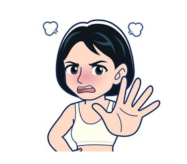 Young woman in green work clothes