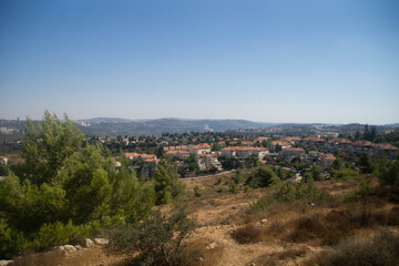 Fototapeta na wymiar View over Jerusalem from the hills, Israel