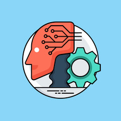 
Human brain connected to circuit board design depicting human intelligence
