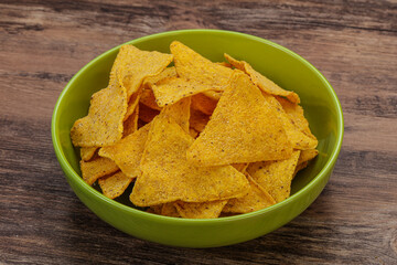 Mexican crunchy corn nachos triangle