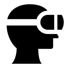 Virtual Reality Glyph Icon Vector