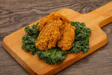 Hot fried crispy chicken wings