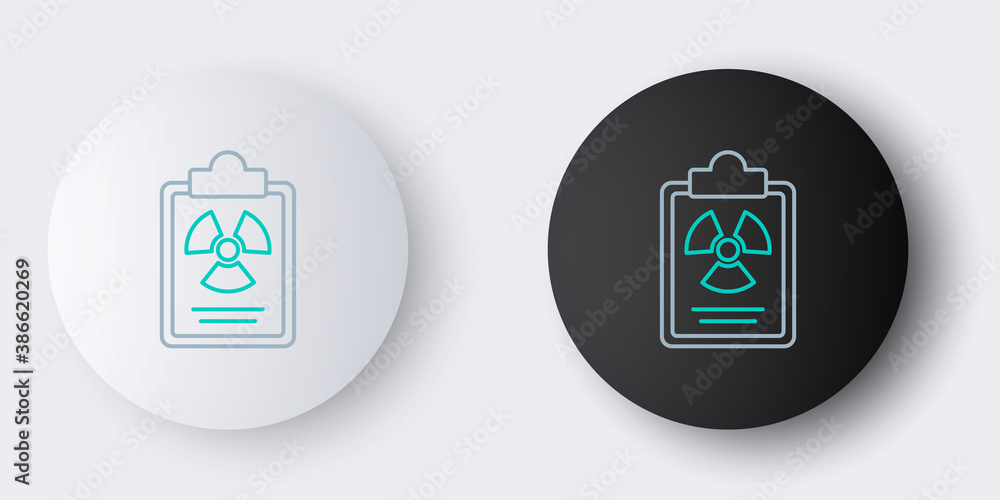 Aufkleber line radiation warning document icon isolated on grey background. text file. colorful outline concep