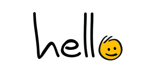 slogan hello. World hello day sign. You welcome. November 21. Funny cartoon drawing greeting phrase. Relaxing and chill, motivation and inspiration message concept. Possitive emotions quotes. Say hey. © MarkRademaker