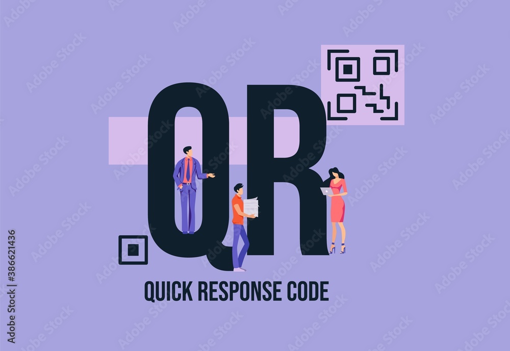 Aufkleber qr quick response code. binary code for product identification management business strategy payment 