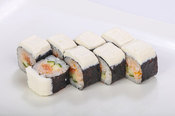 Japanese roll with salmon and cheese