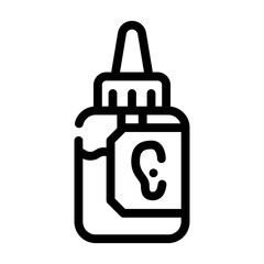 drops medicaments for ears line icon vector illustration