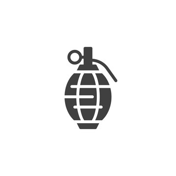 Military Grenade vector icon. filled flat sign for mobile concept and web design. Hand grenade glyph icon. Symbol, logo illustration. Vector graphics